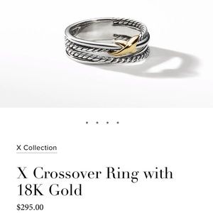 David Yurman X crossover ring with 18 k gold.